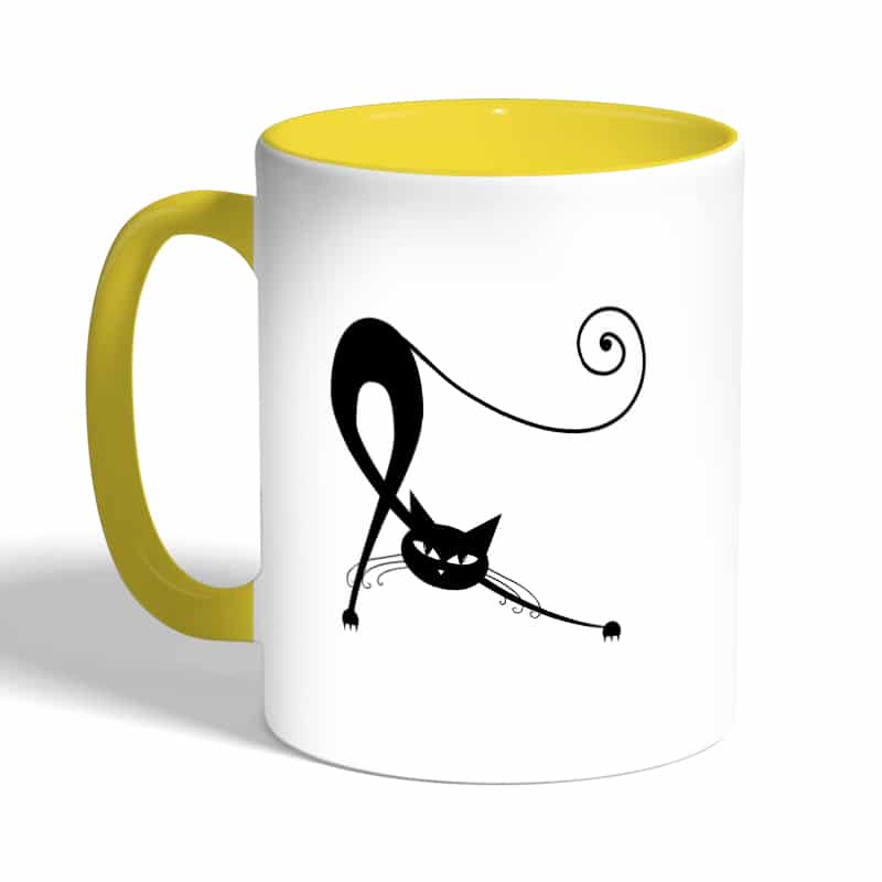 كوب-قهوة-بمقبض-اصفر-بتصميم-قطه-كرتونيه-2