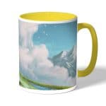 كوب قهوة بمقبض اصفر بتصميم قلعه هاول المتحركة