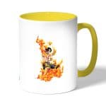 كوب قهوة بمقبض اصفر بتصميم قوة إيس من ون بيس