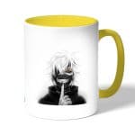 كوب قهوة بمقبض اصفر بتصميم كانيكي طوكيو غول