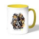 كوب قهوة بمقبض اصفر بتصميم كول أوف ديوتي ألعاب تصويب