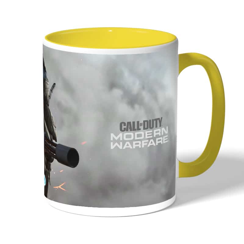 كوب قهوة بمقبض اصفر بتصميم كول أوف ديوتي مودرن وورفير كوب قهوة بمقبض اصفر بتصميم كول أوف ديوتي مودرن وورفير