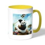 كوب قهوة بمقبض اصفر بتصميم كونغ فو باندا 3