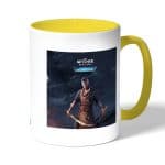 كوب قهوة بمقبض اصفر بتصميم مقاتل ذا ويتشر 3 وايلد هانت