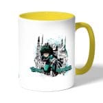 كوب قهوة بمقبض اصفر بتصميم ميدوريا مانجا أكاديميتي للأبطال