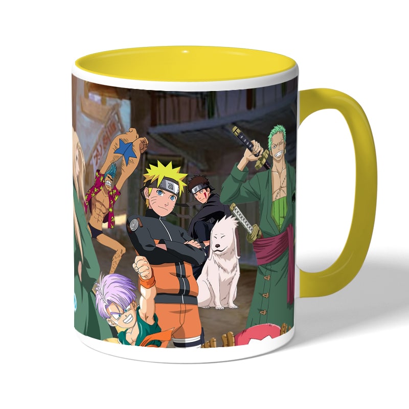 كوب قهوة بمقبض اصفر بتصميم ميدوريا وباكوغو واوول مايت كوب قهوة بمقبض اصفر بتصميم ميدوريا وباكوغو واوول مايت