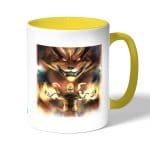 كوب قهوة بمقبض اصفر بتصميم ناروتو وكوراما الكيوبي