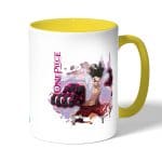 كوب قهوة بمقبض اصفر بتصميم هاكي التصلب لوفي ون بيس