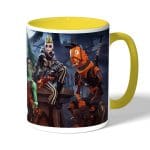 كوب قهوة بمقبض اصفر بتصميم هالوين فورت نايت