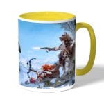 كوب قهوة بمقبض اصفر بتصميم هوريزن زيرو دون