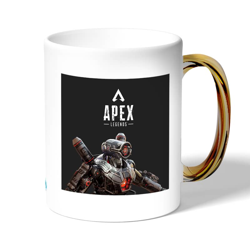 كوب قهوة بمقبض ذهبي بتصميم أبيكس ليجندز باثفايندر غاضب كوب قهوة بمقبض ذهبي بتصميم أبيكس ليجندز باثفايندر غاضب