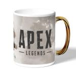 كوب قهوة بمقبض ذهبي بتصميم أبيكس ليجندز بلد هاوند