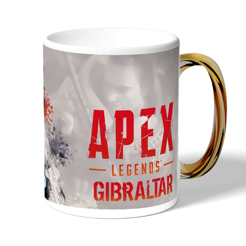 كوب قهوة بمقبض ذهبي بتصميم أبيكس ليجندز جبل طارق كوب قهوة بمقبض ذهبي بتصميم أبيكس ليجندز جبل طارق