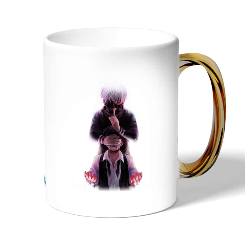 كوب قهوة بمقبض ذهبي بتصميم أسرار مخيفه طوكيو الغول كوب قهوة بمقبض ذهبي بتصميم أسرار مخيفه طوكيو الغول