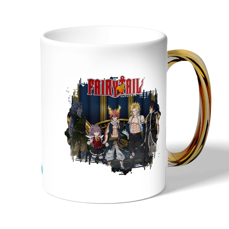 كوب قهوة بمقبض ذهبي بتصميم أعضاء فيري تيل كوب قهوة بمقبض ذهبي بتصميم أعضاء فيري تيل