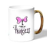 كوب قهوة بمقبض ذهبي بتصميم أميره