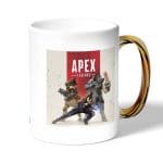 كوب قهوة بمقبض ذهبي بتصميم  ابيكس ليجندز القتال معا