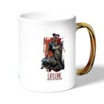 كوب قهوة بمقبض ذهبي بتصميم ابيكس ليجندز لايفلاين