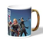 كوب قهوة بمقبض ذهبي بتصميم اسلحة فورت نايت باتل رويال