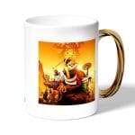 كوب قهوة بمقبض ذهبي بتصميم اصدقاء كونغ فو باندا