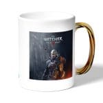 كوب قهوة بمقبض ذهبي بتصميم الامساك برؤوس الوحوش ذا ويتشر 3 وايلد هانت