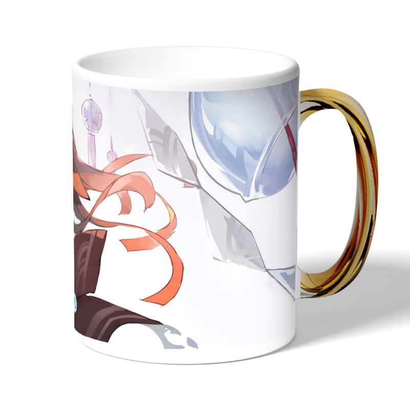 كوب قهوة بمقبض ذهبي بتصميم الجميلة نيزوكو قاتل الشياطين كوب قهوة بمقبض ذهبي بتصميم الجميلة نيزوكو قاتل الشياطين