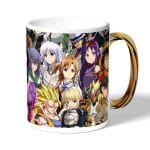 كوب قهوة بمقبض ذهبي بتصميم الشخصيات المخيفه كل الانميات