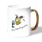 كوب قهوة بمقبض ذهبي بتصميم اللطيف شيمي شخصيات BT21