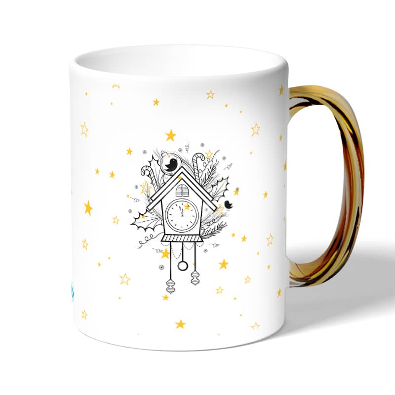 كوب قهوة بمقبض ذهبي بتصميم النجوم والأحلام كوب قهوة بمقبض ذهبي بتصميم النجوم والأحلام