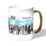 كوب قهوة بمقبض ذهبي بتصميم تشابك الأيدي كل الانميات