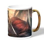 كوب قهوة بمقبض ذهبي بتصميم تقضي ميكاسا على العمالقة هجوم العمالقة