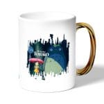 كوب قهوة بمقبض ذهبي بتصميم جاري توتورو والطفله