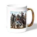 كوب قهوة بمقبض ذهبي بتصميم حرب بحريه أساسنز كريد