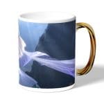 كوب قهوة بمقبض ذهبي بتصميم حصان إلسا الثلجي ملكة الثلج