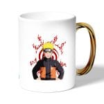 كوب قهوة بمقبض ذهبي بتصميم ختم ناروتو