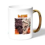 كوب قهوة بمقبض ذهبي بتصميم دكتور ستون