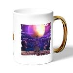 كوب قهوة بمقبض ذهبي بتصميم دكتور ستون امل العالم