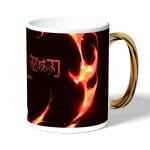 كوب قهوة بمقبض ذهبي بتصميم رقصة الهينوكامي غاكورا