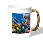 كوب قهوة بمقبض ذهبي بتصميم سباق أكاديميتي للأبطال