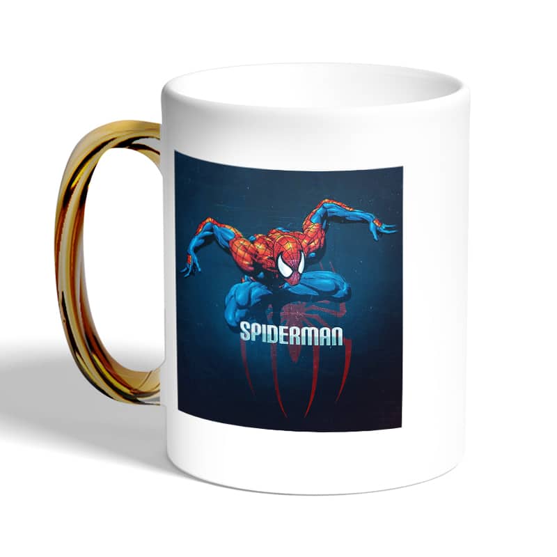 كوب-قهوة-بمقبض-ذهبي-بتصميم-سبايدر-مان-الرائع-2