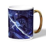 كوب قهوة بمقبض ذهبي بتصميم سيدة ماريا من برج الساعة النجمي