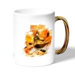 كوب قهوة بمقبض ذهبي بتصميم غضب ناتسو فيري تيل