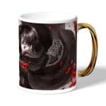 كوب قهوة بمقبض ذهبي بتصميم قتال ليفاي هجوم العمالقة