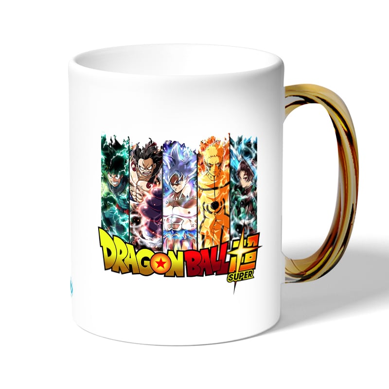 كوب قهوة بمقبض ذهبي بتصميم قوة الابطال كل الانميات كوب قهوة بمقبض ذهبي بتصميم قوة الابطال كل الانميات