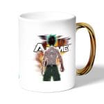 كوب قهوة بمقبض ذهبي بتصميم قوة تحمل ميدوريا أكاديميتي للأبطال