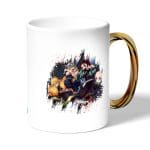 كوب قهوة بمقبض ذهبي بتصميم قوة شخصيات قاتل الشياطين