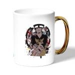 كوب قهوة بمقبض ذهبي بتصميم قوة لاو ون بيس