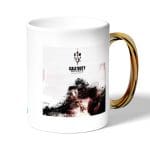 كوب قهوة بمقبض ذهبي بتصميم كول أوف ديوتي جوستس