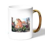 كوب قهوة بمقبض ذهبي بتصميم ناروتو وضع مضحك