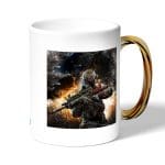 كوب قهوة بمقبض ذهبي بتصميم نيران معارك كول أوف ديوتي